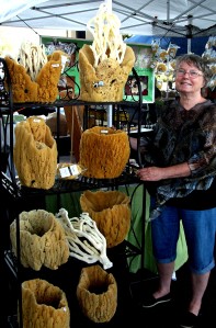 This is a truly awful picture of me...no makeup, hair blown to bits. but I wanted to leave me in there to show you the scale of these sponges. This picture was actually taken in Jacksonville but the sponges are from Tarpon.